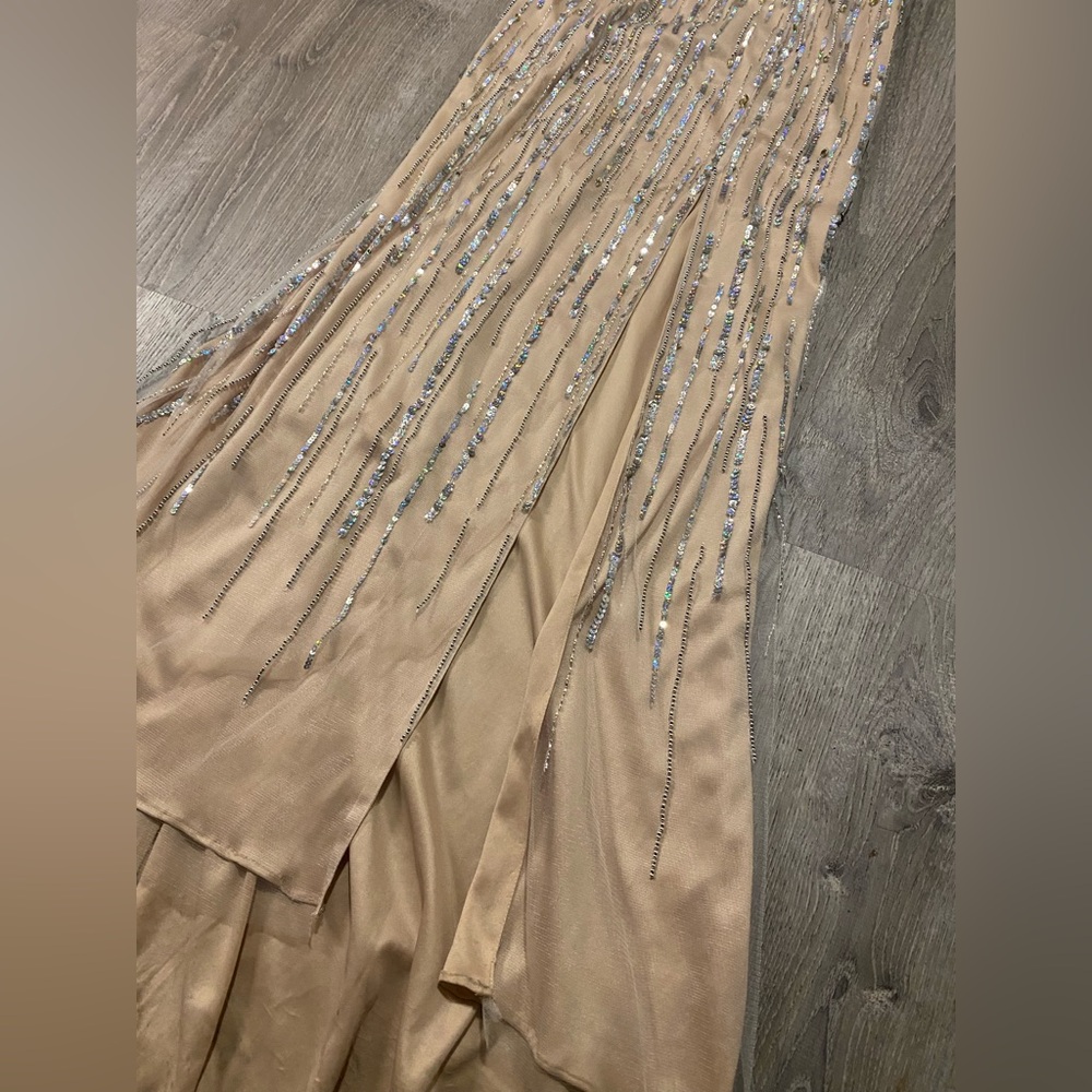Jovani Strapless Gold Sequin Formal Gown Sweetheart Corset Dress Size 6 - Picture 10 of 11